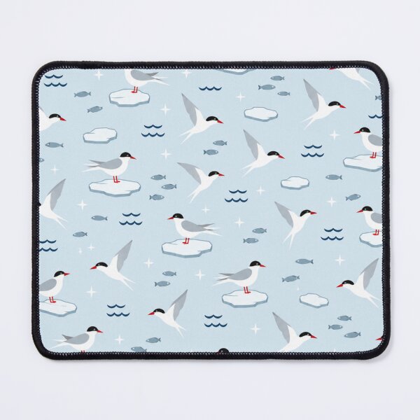 Item preview, Arctic Tern Seabird Pattern | Terns Flying and Resting on Ice Floes with Little Fish and Waves designed and sold by StickyGuys.