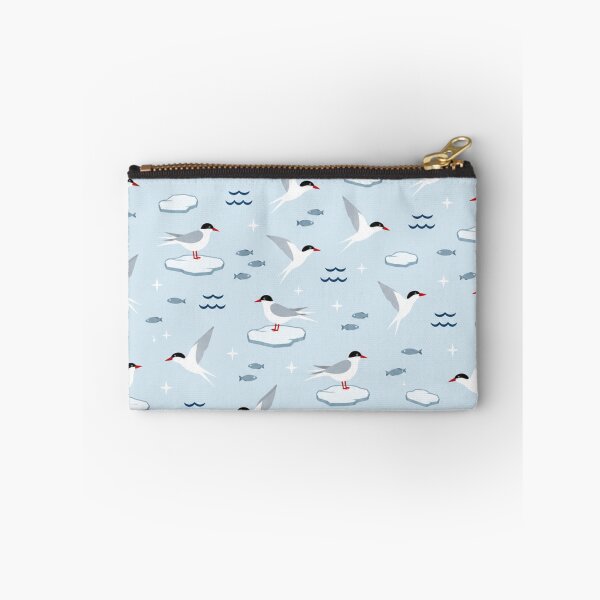 Item preview, Arctic Tern Seabird Pattern | Terns Flying and Resting on Ice Floes with Little Fish and Waves designed and sold by StickyGuys.