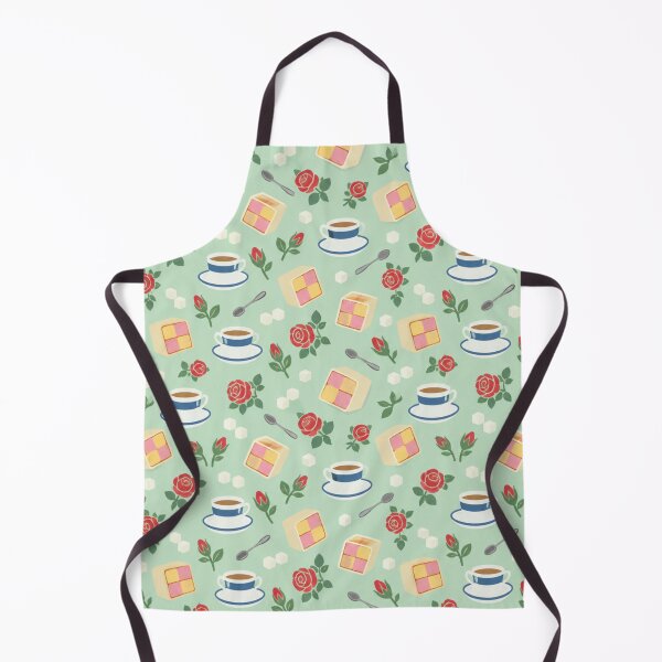 Item preview, Battenberg Cake Afternoon Tea Pattern | Pink and Yellow Cake Slices, Teacups, Sugar Cubes and Roses designed and sold by StickyGuys.