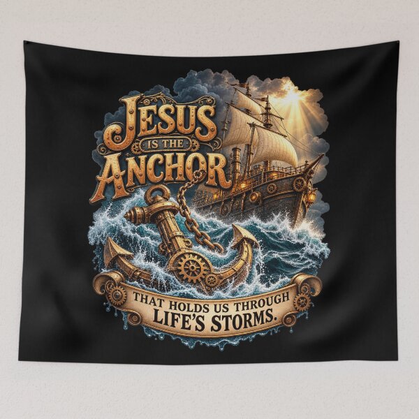 Item preview, Jesus is the Anchor that Holds Us, Christian Steampunk designed and sold by TheBibleStop.