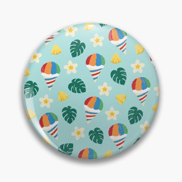 Item preview, Shave Ice Hawaii Pattern | Rainbow Shave Ice Cones, Plumeria Flowers, Pineapple and Monstera Leaves designed and sold by StickyGuys.