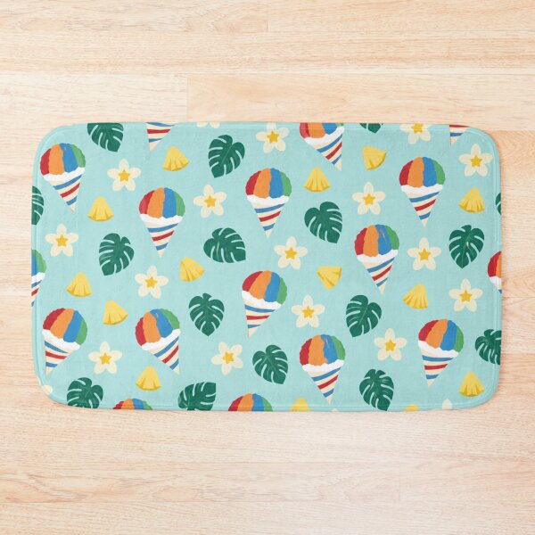 Item preview, Shave Ice Hawaii Pattern | Rainbow Shave Ice Cones, Plumeria Flowers, Pineapple and Monstera Leaves designed and sold by StickyGuys.