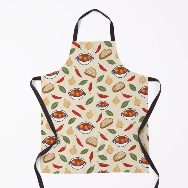 Item preview, Goulash Hungarian Kitchen Pattern | Paprika Stew Bowls, Dried Peppers, Onions, Bay Leaves and Bread designed and sold by StickyGuys.