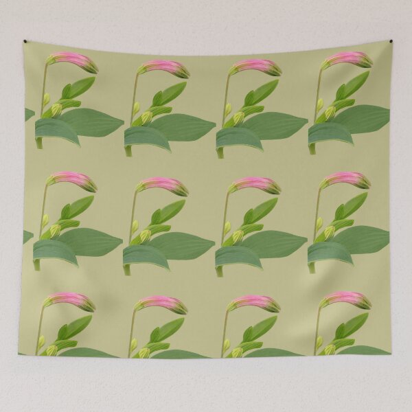 Item preview, Pink Parrot Lily Bud – Dark Botanical Nature Art designed and sold by PicturePic.