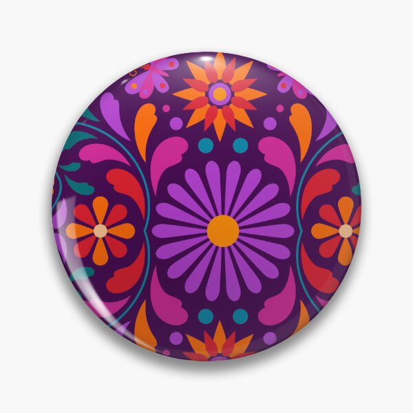 Item preview, Mexican Folk Art Floral Pattern Butterflies Flowers designed and sold by samaroMX.