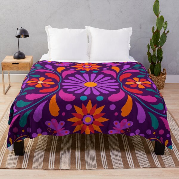 Item preview, Mexican Folk Art Floral Pattern Butterflies Flowers designed and sold by samaroMX.
