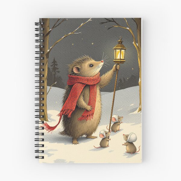 Item preview, Hedgehog with a Lantern and Carol Singing Mice, Victorian Christmas designed and sold by GildedFolio.