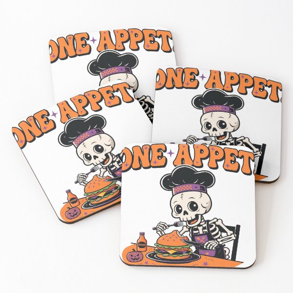 Item preview, Bone Appetit Funny Skeleton Chef Halloween Food Shirt (Dark) designed and sold by TheDaddyDude.