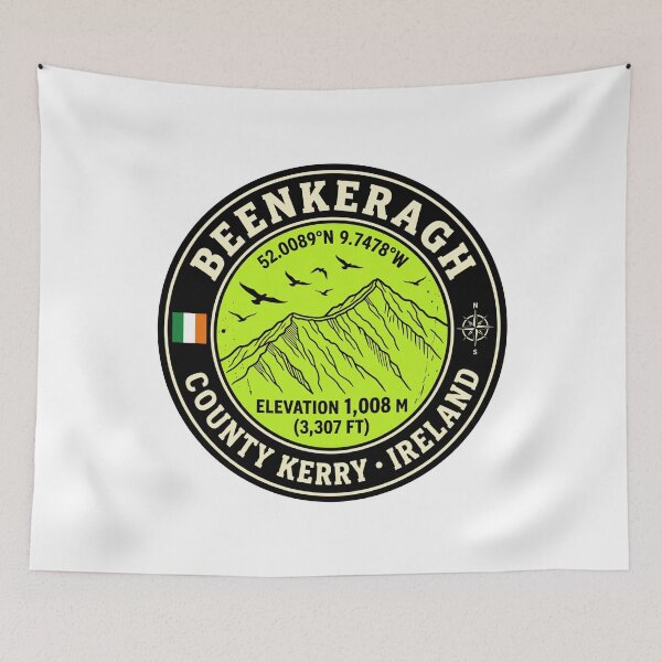 Item preview, Beenkeragh Ireland County Kerry Elevation 1008m Hiking Badge designed and sold by jeshands.