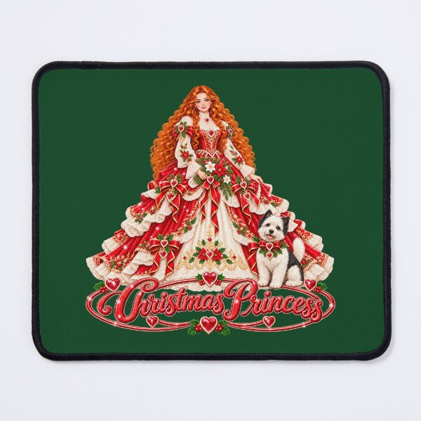 Item preview, Ruby and Mistletoe Christmas Princess with Terrier designed and sold by meganlaub1.