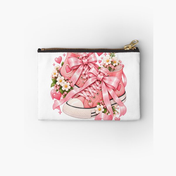 Item preview, Cute Pink Kawaii Sneakers with Bows and Flowers designed and sold by TinyWeird.