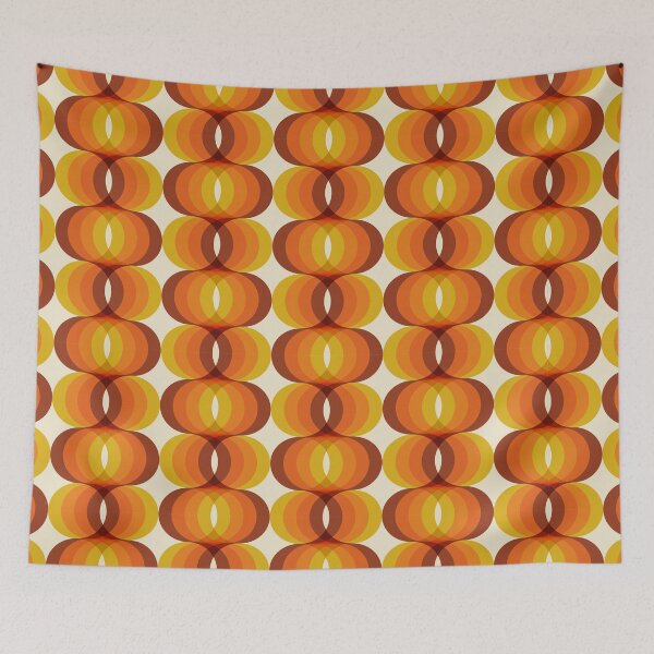 Item preview, Orange, Brown, and Ivory Retro 1960s Wavy Pattern designed and sold by Eyestigmatic.
