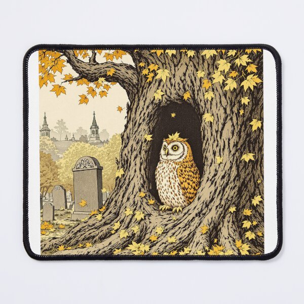 Item preview, Owl in the Old Oak Hollow, Autumn Woodland designed and sold by GildedFolio.