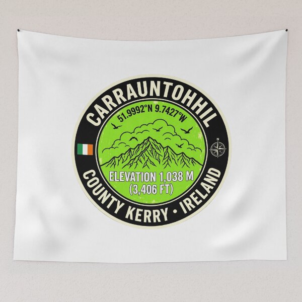 Item preview, Carrauntoohil Ireland County Kerry Elevation 1038m Hiking Badge designed and sold by jeshands.