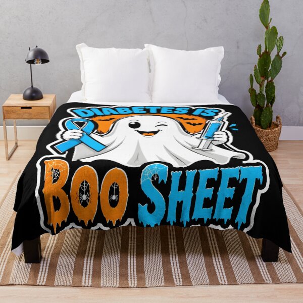 Item preview, Diabetes Is Boo Sheet Cute Ghost Syringe T1D Insulin Awareness Halloween designed and sold by LeSoniPapaPrint.