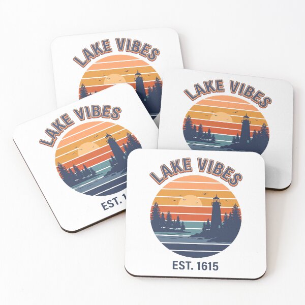 Item preview, Lake Vibes Sunset Lighthouse - Retro 70s Outdoors Art designed and sold by Pollock.
