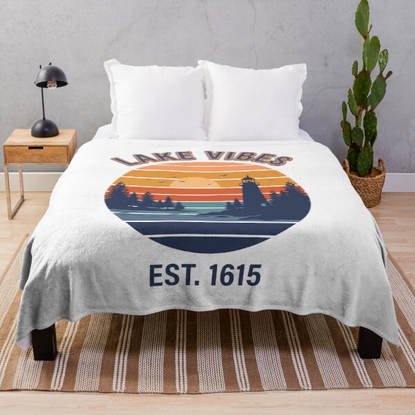 Item preview, Lake Vibes Sunset Lighthouse - Retro 70s Outdoors Art designed and sold by Pollock.
