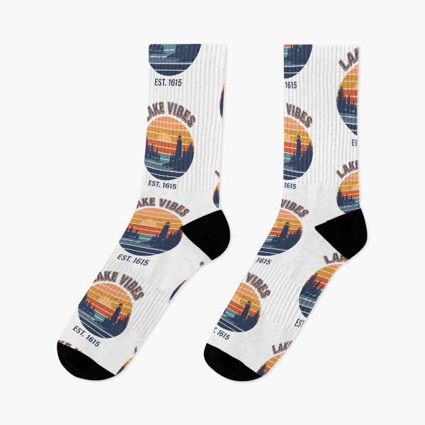 Item preview, Lake Vibes Sunset Lighthouse - Retro 70s Outdoors Art designed and sold by Pollock.