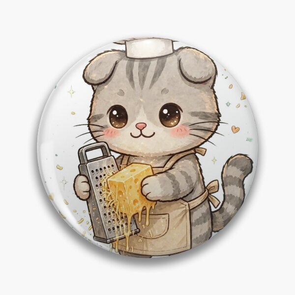 Item preview, Extra Cheese Please Cute Chef Cat designed and sold by Russtoon.