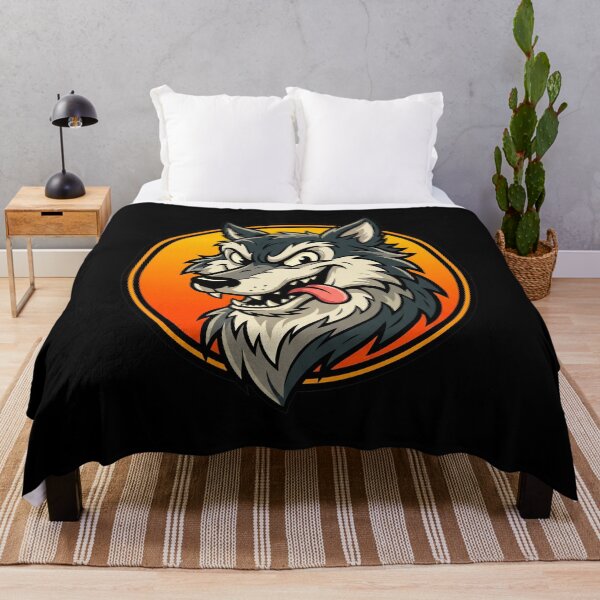Item preview, Retro Wild Wolf Mascot - 70s Rock & Roll Cartoon Art designed and sold by Pollock.