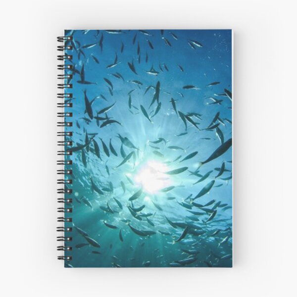 Item preview, Underwater School of Fish Sunlight Rays Deep Blue Ocean designed and sold by PetalsPaws.