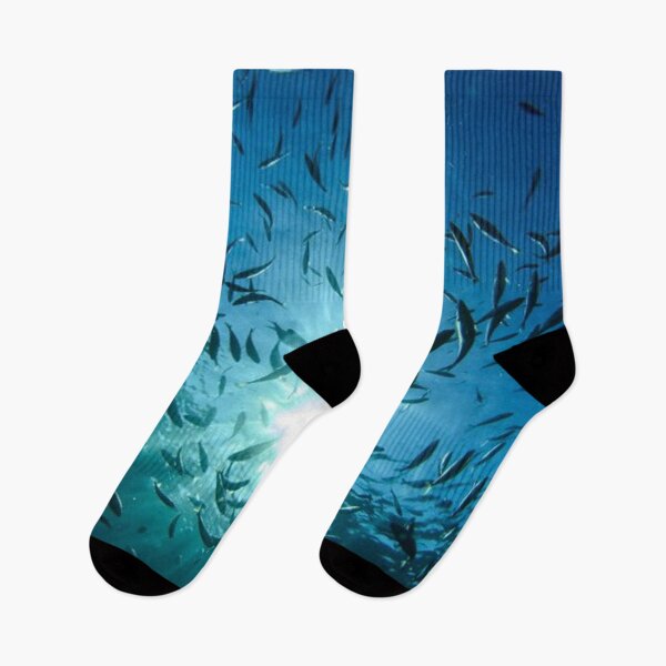Item preview, Underwater School of Fish Sunlight Rays Deep Blue Ocean designed and sold by PetalsPaws.