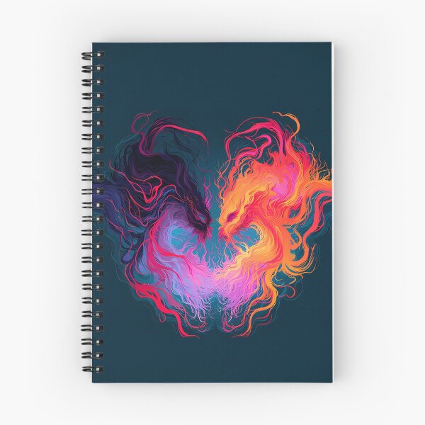 Item preview, Twin Elemental Flame Dragons Heart Art designed and sold by Lunat1kk.