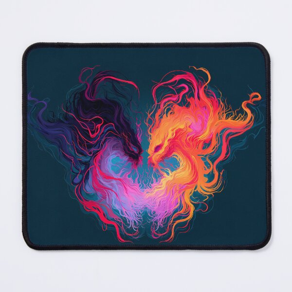 Item preview, Twin Elemental Flame Dragons Heart Art designed and sold by Lunat1kk.