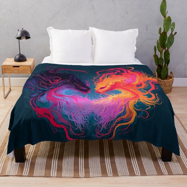 Item preview, Twin Elemental Flame Dragons Heart Art designed and sold by Lunat1kk.