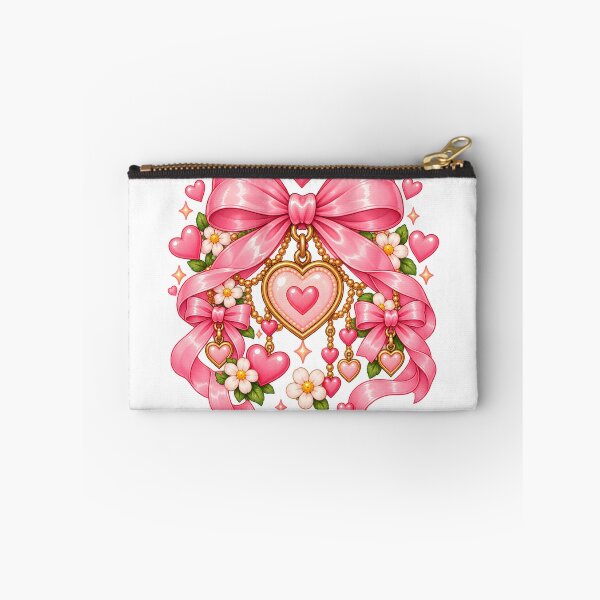 Item preview, Kawaii Pink Bow with Heart Charms and Flowers designed and sold by TinyWeird.