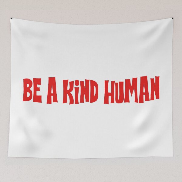 Item preview, Be A Kind Human Red Typography Positive Quote designed and sold by FemmePod.