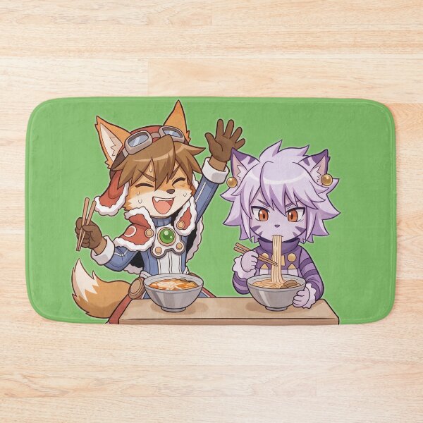 Item preview, Solatorobo Red and Elh Ramen Slurp Anime Graphic Art Furry game designed and sold by CuteKats.