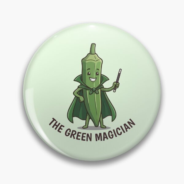Item preview, The Green Magician Cute Okra Superhero Vegetable Wizard designed and sold by Amir Faysal.