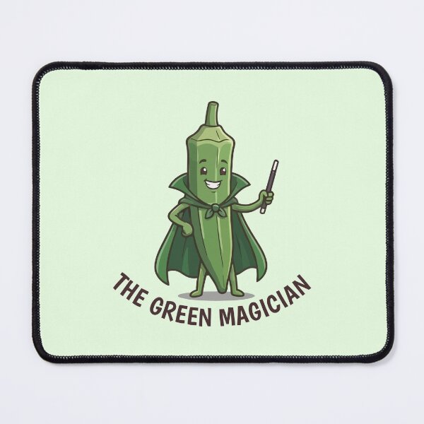 Item preview, The Green Magician Cute Okra Superhero Vegetable Wizard designed and sold by Amir Faysal.