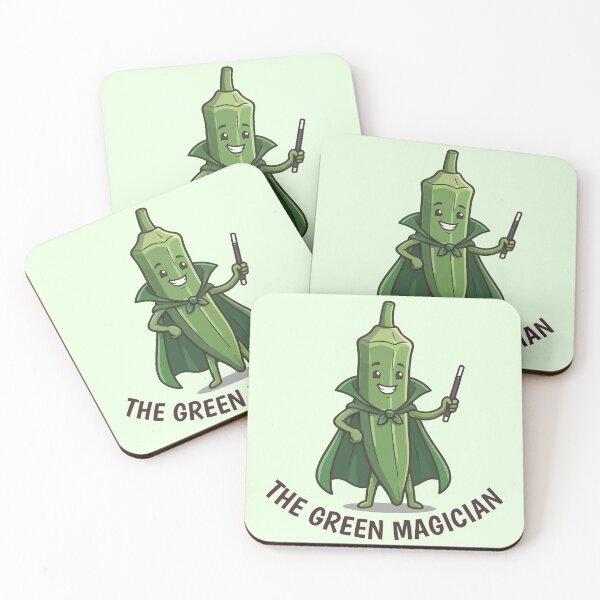 Item preview, The Green Magician Cute Okra Superhero Vegetable Wizard designed and sold by Amir Faysal.