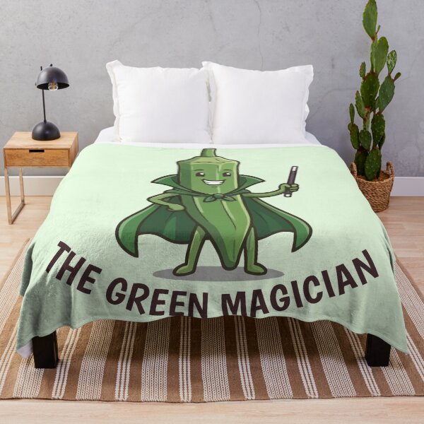 Item preview, The Green Magician Cute Okra Superhero Vegetable Wizard designed and sold by Amir Faysal.