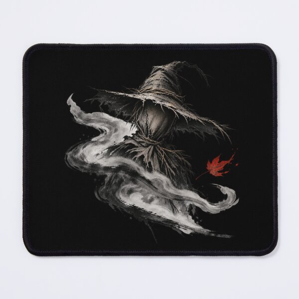 Item preview, Faceless Scarecrow in the Mist – Dark Halloween Ink Art designed and sold by STEVANOV1C.
