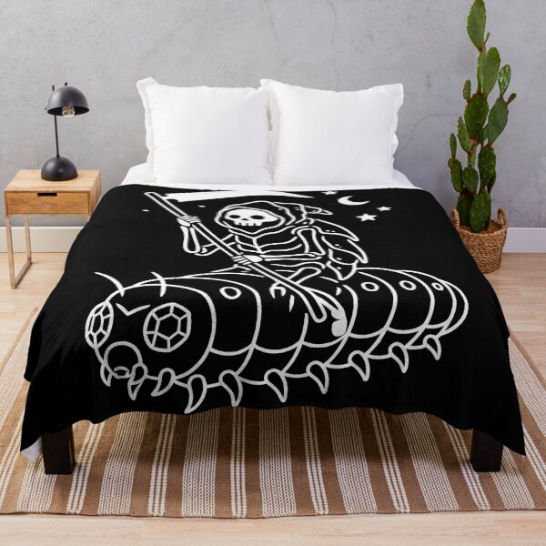Item preview, Grim Reaper Riding Caterpillar Dark Fantasy Cute Spooky Art designed and sold by Amir Faysal.
