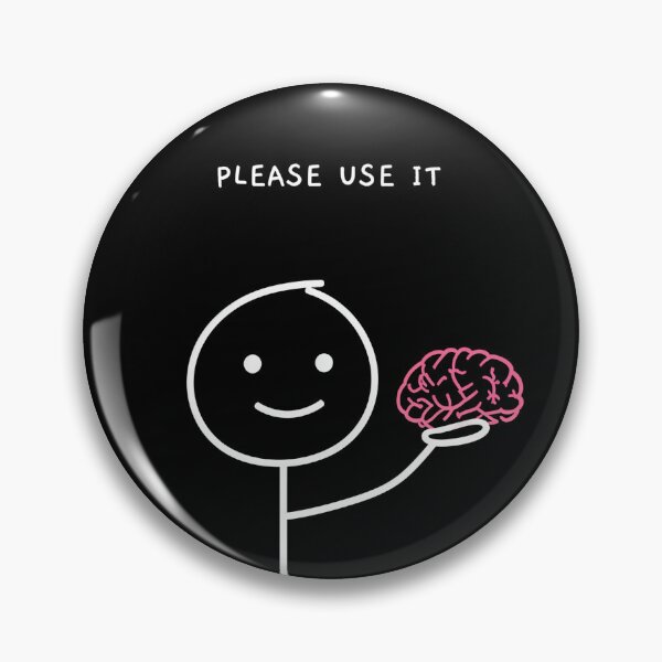 Item preview, Stick Man Humour - Holding Brain - Please Use It designed and sold by MaddyDesignsCo.