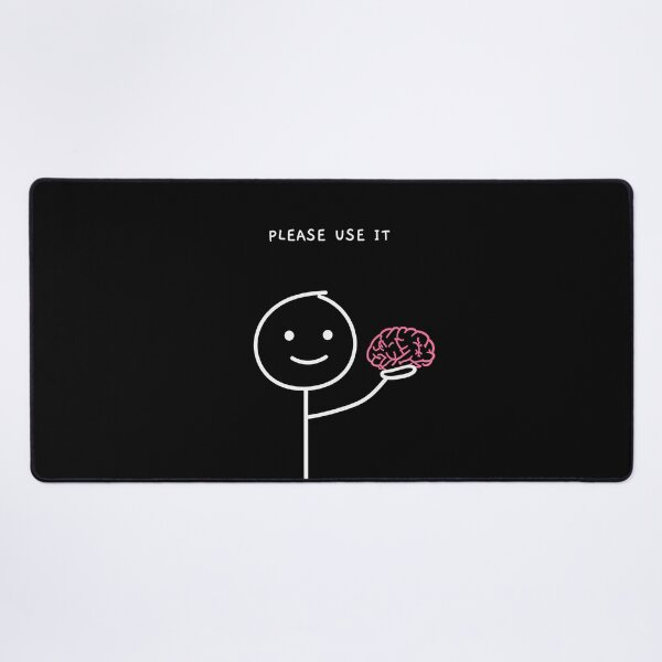 Item preview, Stick Man Humour - Holding Brain - Please Use It designed and sold by MaddyDesignsCo.