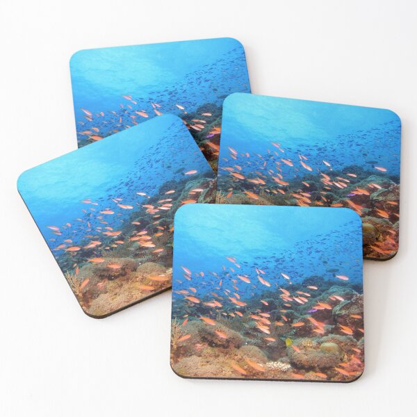 Item preview, Vibrant Coral Reef with Swimming Orange Fish Underwater  designed and sold by PetalsPaws.