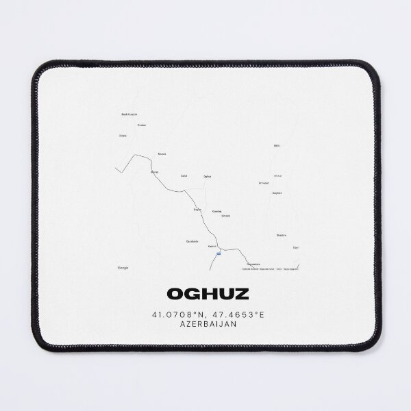 Item preview, Oghuz Azerbaijan Map Coordinates Minimalist Location Design designed and sold by RM-Journey.
