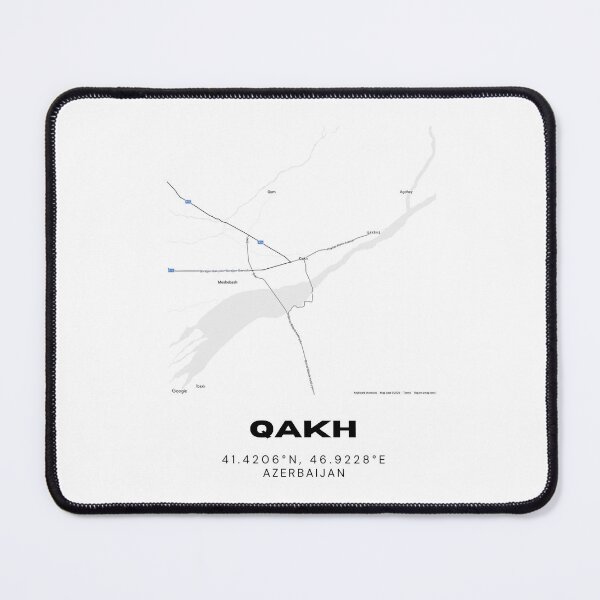 Item preview, Qakh Azerbaijan Map Coordinates Minimalist Location Design designed and sold by RM-Journey.