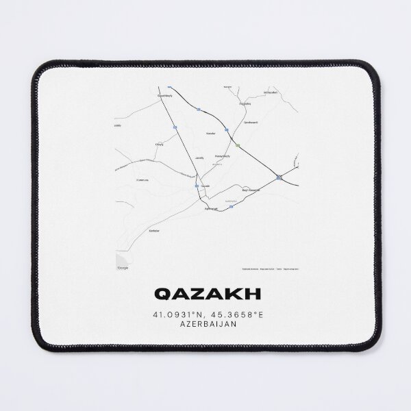 Item preview, Qazakh Azerbaijan Map Coordinates Minimalist Location Design designed and sold by RM-Journey.