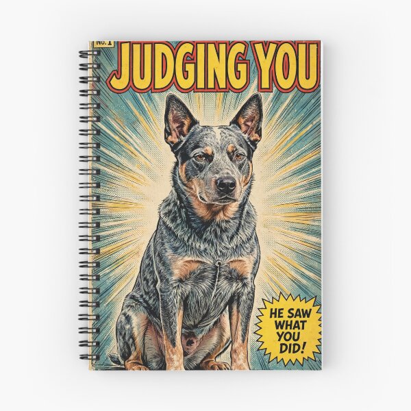 Item preview,  Judging You Comic Cover Poster, Funny Blue Heeler Side Eye Art Print, Vintage Comic Book Dog Wall Art designed and sold by LunaAdventurer.