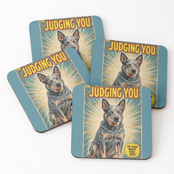 Item preview,  Judging You Comic Cover Poster, Funny Blue Heeler Side Eye Art Print, Vintage Comic Book Dog Wall Art designed and sold by LunaAdventurer.