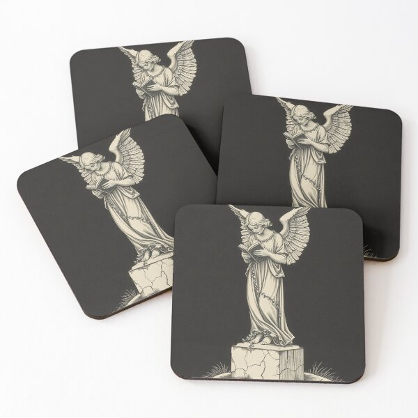 Item preview, Cemetery Angel in Snow, Gothic Christmas designed and sold by GildedFolio.