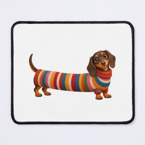 Item preview, Funny Long Dachshund In Knitted Sweater designed and sold by wallpapersarts.