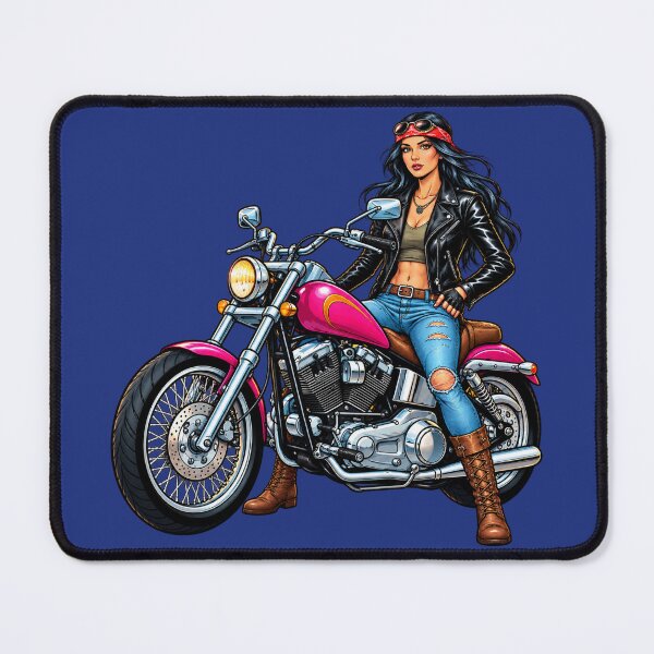 Item preview, Badass Biker Girl: Classic Chopper Style & Rock'n'Roll Vibe designed and sold by JanRizz.