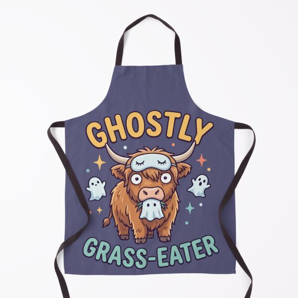 Item preview, Ghostly Grass Eater Cute Highland Cow Ghost Halloween designed and sold by Amir Faysal.